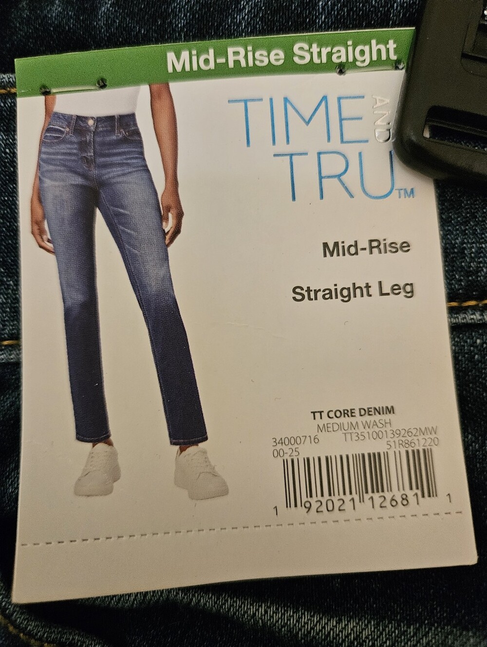 Share Time & Tru Denim Lot Of 2 NWT, Relaxed Utility & Mid-Rise Straight Jeans - Picture 3 of 4